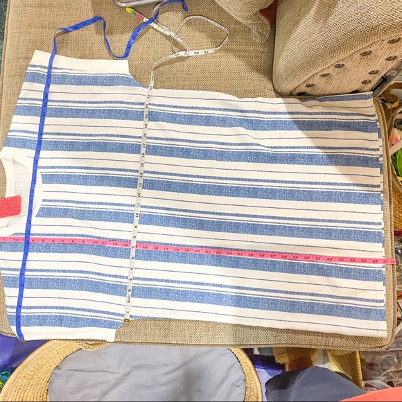 NWT Denim Striped Batwing Sleeve Dress - Picture 7 of 12